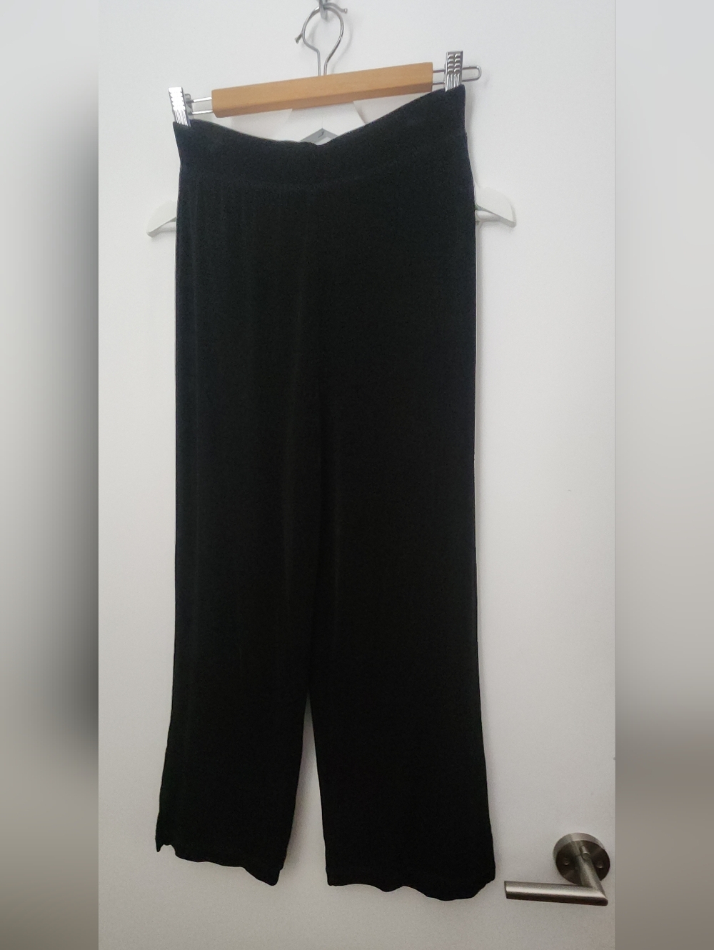 Chico's Travelers Black Drapey Palazzo Wide-Leg Stretch Pants 0
